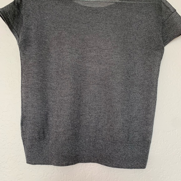 Allsaints Sheer Metallic Gray Woven Blouse - Picture 3 of 3